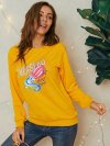 Letter Print O-neck Long Sleeve Loose Casual Sweatshirt For Women