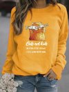 Cartoon Cat Printed Casual Long Sleeve T-Shirt For Women