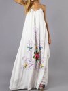 Ethnic Bohemian Print Spaghetti Straps Maxi Dress