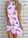 Floral Print Sleeveless Backless Casual Dress For Women