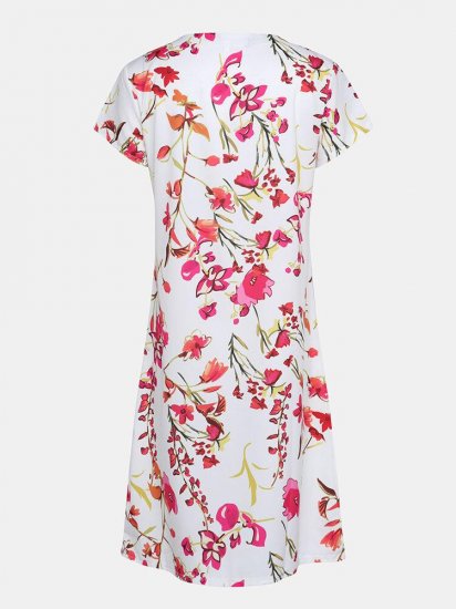 Floral Printed V-neck Short Sleeve Midi Dress - Click Image to Close