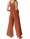 Straps Flower Print Wide Leg Casual Jumpsuit For Women