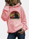 Black Cat Print Long Sleeves Casual Hoodies for Women