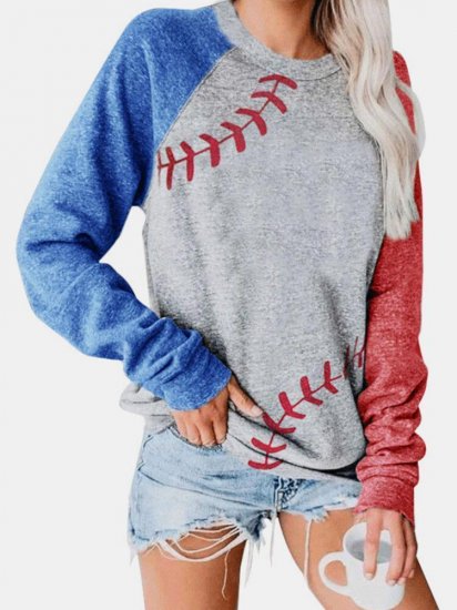 Cartoon Printed Long Sleeve O-neck Sweatshirt For Women - Click Image to Close