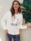 Cartoon Animal Print O-neck Long Sleeve Casual Sweatshirt For Women