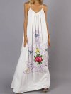 Ethnic Bohemian Print Spaghetti Straps Maxi Dress