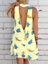 Floral Print Sleeveless Backless Casual Dress For Women