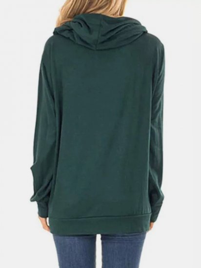 Letters Printed Long Sleeve Casual Drawstring Hoodie - Click Image to Close