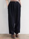 Vintage Corduroy Loose Elastic Waist Solid Pants For Women