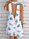 Floral Print Sleeveless Backless Casual Dress For Women