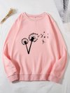 Flower Printed Long Sleeve O-neck Sweatshirt For Women